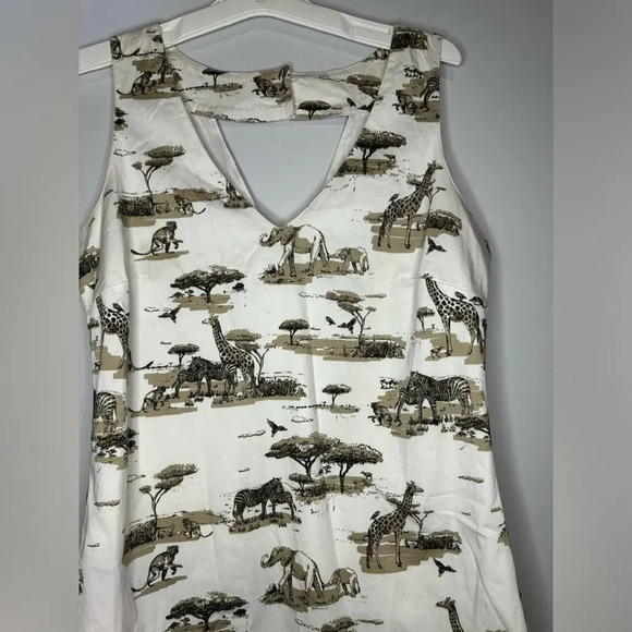 Banana  republic Women’s dress giraffe Elephant Sz6 - Picture 3 of 12